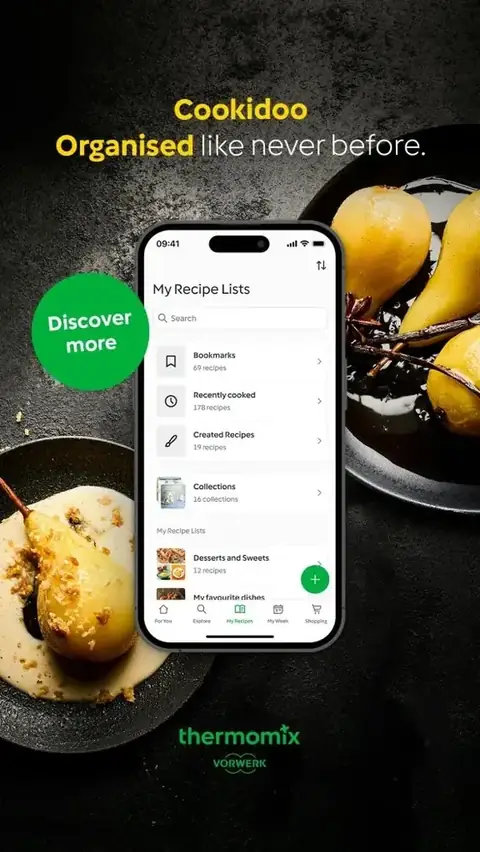 Cookidoo — organised recipe lists, bookmarks and collections on your phone