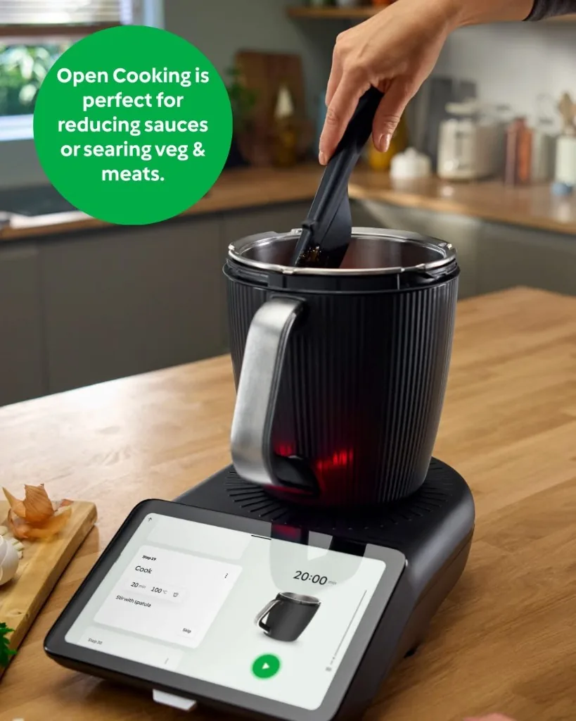 Thermomix TM7 Open Cooking mode for reducing sauces with the lid open