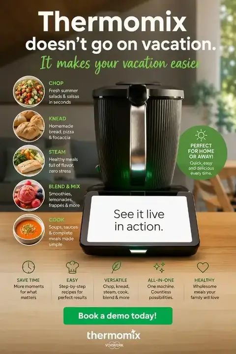 Thermomix TM7 — perfect for home or away during summer holidays